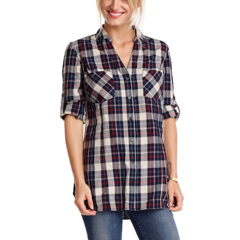Skies are Blue Charlene Plaid Top Stitch Fix Size S Small
